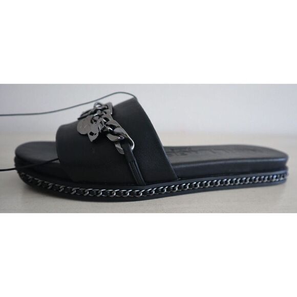 Karl Lagerfeld Women's Sz 8M Black Basia Charm/K23 Slide Sandals - Picture 4 of 9